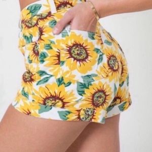 American Apparel High Waisted Sunflower Shorts